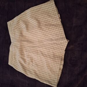 Zara Green and White Skorts with Classic Gingham Pattern